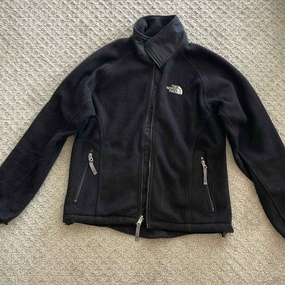 North face black zip up fleece size Small